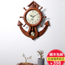 Han Shihangzhong Living Room Watchman uses clock to hang the wall to create a European-style luxury stone bollard rudder hanging table