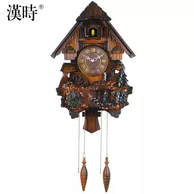 Han Dynasty European swing wall clock living room clock creative hanging table cuckoo cuckoo clock music Clock Bird clock HP26