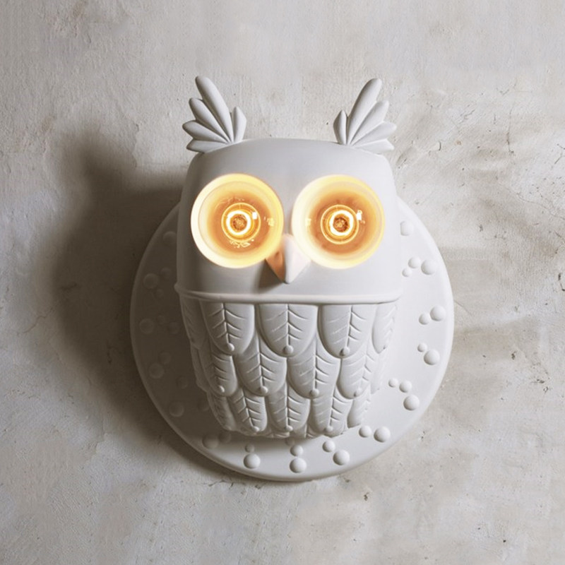 Hotel Wall Lights Italy KarmanTiedo Creative Aisle Stairs Light Bedroom Bedside Headlights Owl Wall Lights