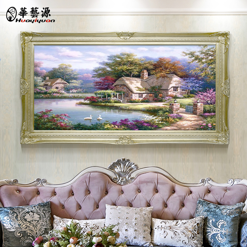 Huarts Source Master Pure Hand Painted Oil Painting Drawing Room Decoration Painting Eurostyle Scenery Sofa Background Wall Dining Room Wall Dining Hall Painting Hung Painting