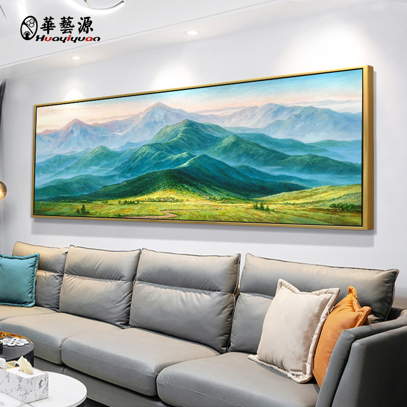 Original hand-painted oil painting giant mountain back with mountain hanging painting Living room sofa Background wall modern decoration painting Dafen village-Taobao