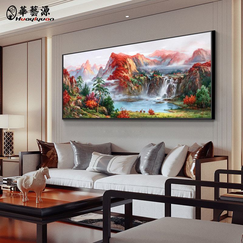 Painter's original pure hand-painted oil painting modern new Chinese-style living room decoration painting fortune is the first cornucopia landscape painting