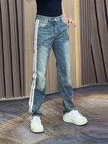 Trendy brand mens clothing light luxury large size mens European goods high quality loose straight casual pants American style versatile jeans