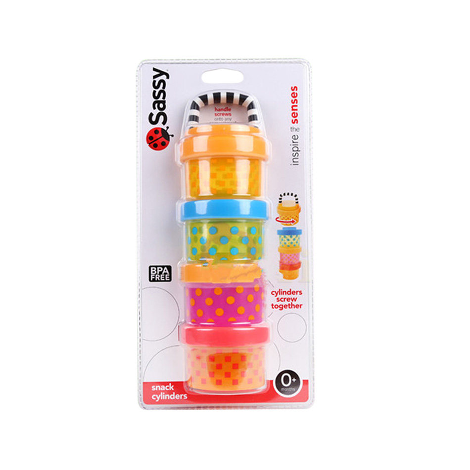 American imported Sassy baby children's snack box out of the can 4 layers large capacity multi-functional snack box