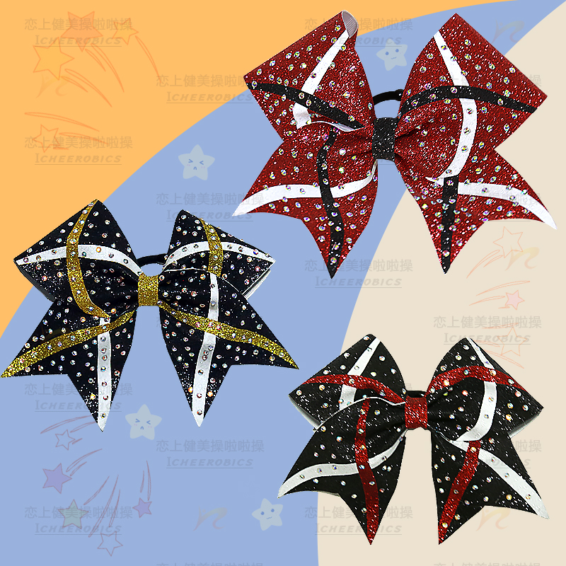 New competition cheerleading head flower custom cheerleading headdress women's big bow children's cheerleading head rope