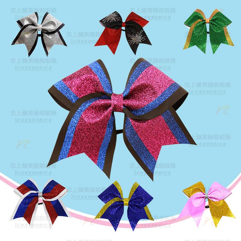 Professional custom cheerleading headwear competition headflower new diamond rope can be selected color lettering