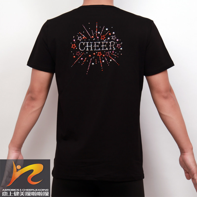 Physical picture cheerleading culture T-shirt bodybuilding Gymnastics School Uniforms for men and women Summer training short sleeves