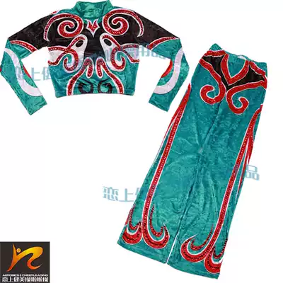 Professional women's aerobics competition suit aerobic dance suit pedal suit Velvet printing short men's and women's children's models