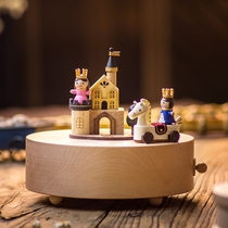 Taiwan jeancard Wooden Music Box Eight Tone Prince and Princess Creative Birthday Gift Valentine's Day Spin
