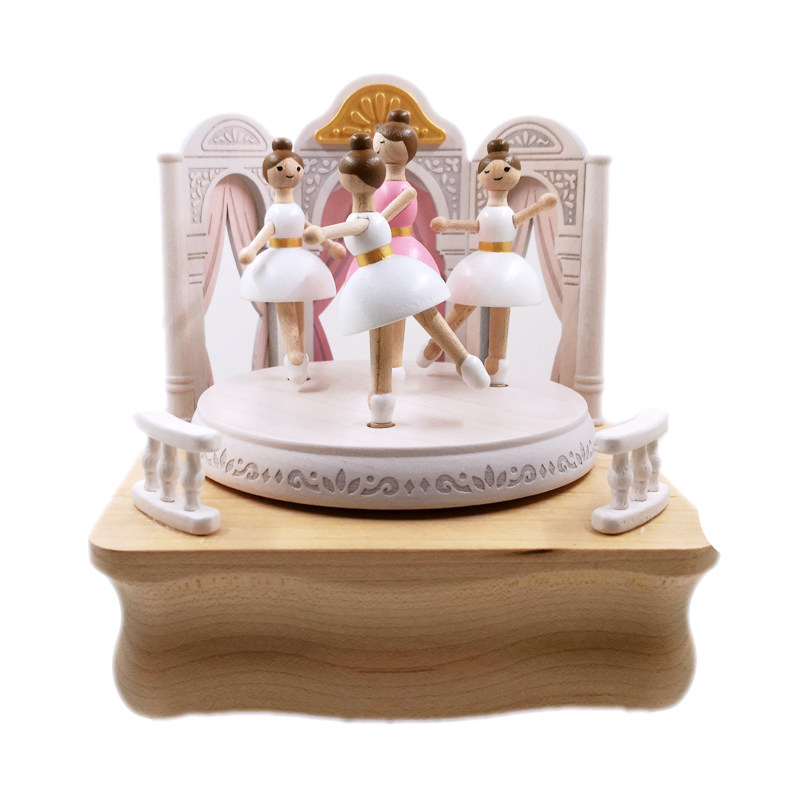 Sen Live Wood Fun Music Box Octaonic Box Swivel Girl Girl Girl Birthday Gift Ballet Doll Christmas Creativity-Taobao