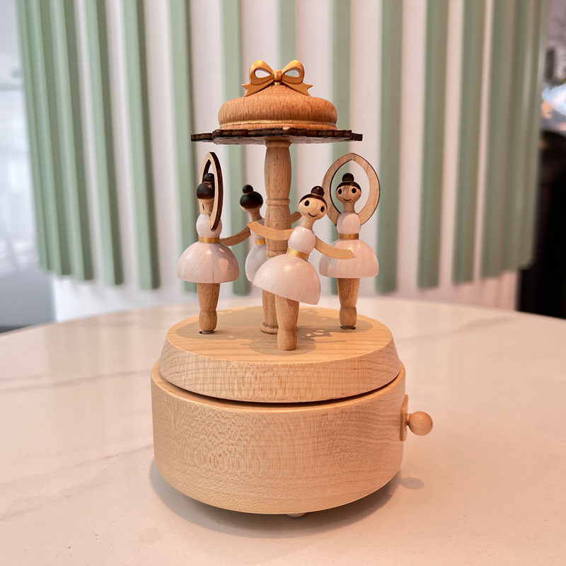 Taiwan Jeancard Wooden Ballet Doll Music Box Octave Friend Birthday Gift Christmas Forest Live Wood Fun
