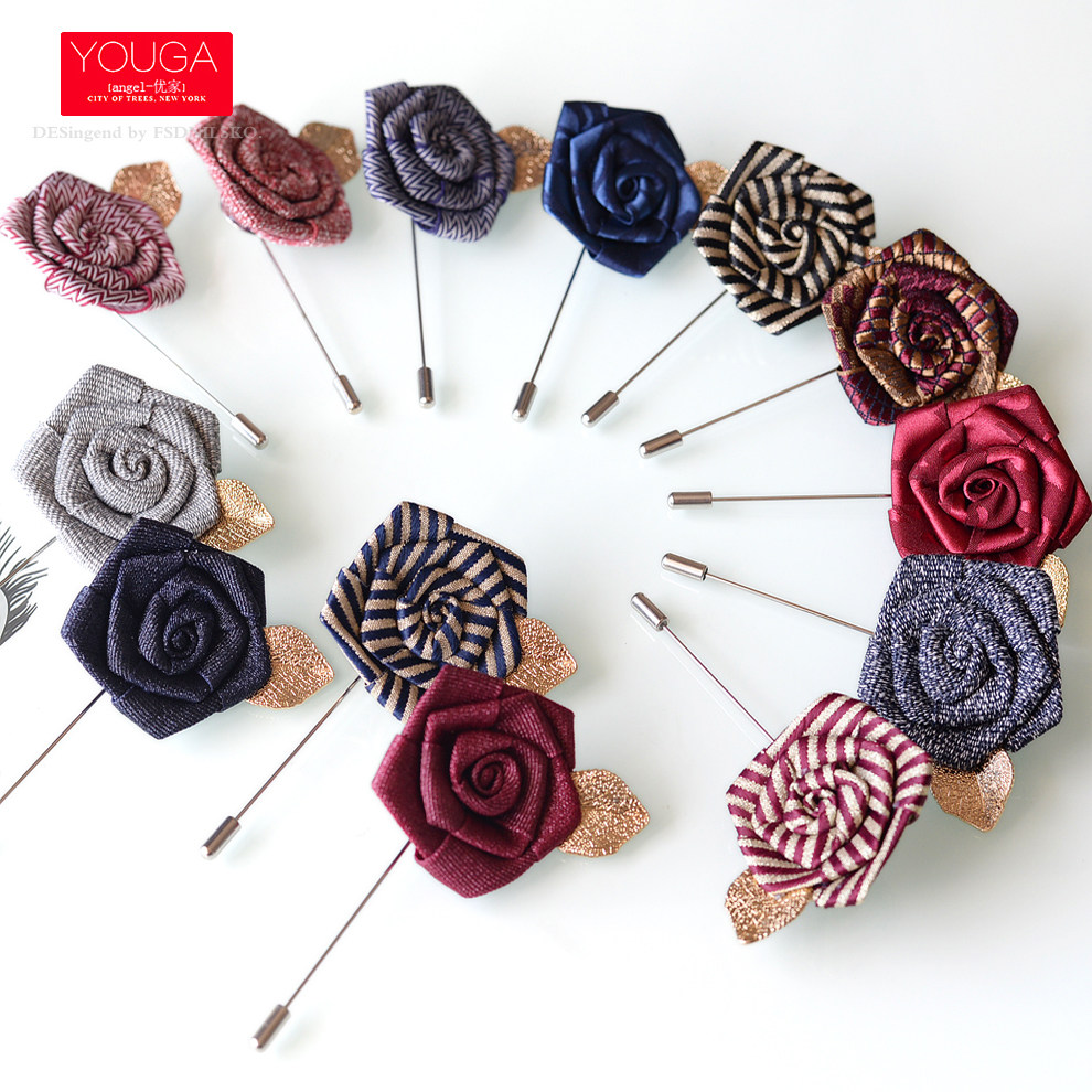 West Suit Chest Flower Accessories Gentleman don't pin chest chapter Fashion lead Flowers Rose Groom Groom Suit Jacket Ornament Tide