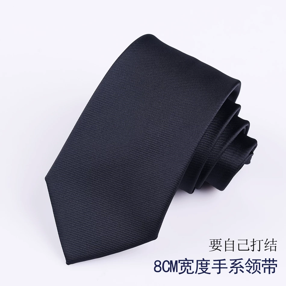 Tie Korean style, universal black, multiple lengths (47/38/30 cm) and width/zip options