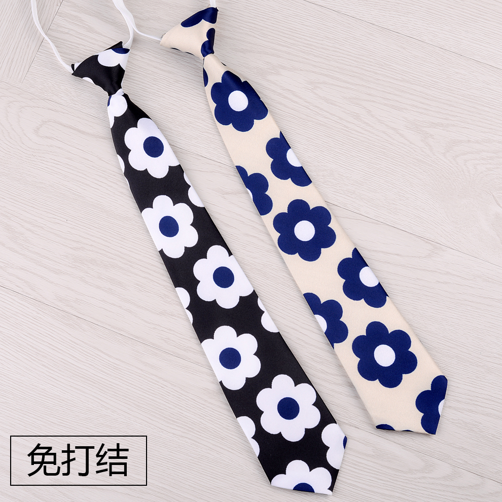 Tie-free tie woman sweet and beautiful fashion flower print 100 lap tie Spring Summer lady decorate thin women's college wind