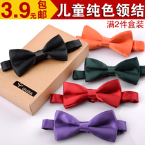 Korean version of boys and girls kindergarten primary school students baby Children butterfly bow tie black red white green purple blue yellow solid color tide