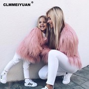 Cha-con Faux Fur Coat phụ nữ cô gái áo khoác mùa đông 18Autumn