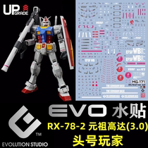 (EVO)MG Gundam Ver 3 0 RX-78-2 Original Gundam (Ready Player One) Fluorescent Water Sticker