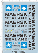 Container model 1:87 Maersk Maersk (container) general logo special decals (778)