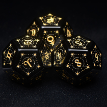 Master made obsidian gem dice twelve constellations dice can be customized birthday gifts
