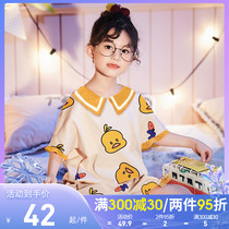 Summer Kids Pajamas Pure Cotton Thin Short Sleeve Summer Girls Baby Kids Girls Cute Home Clothing Sets