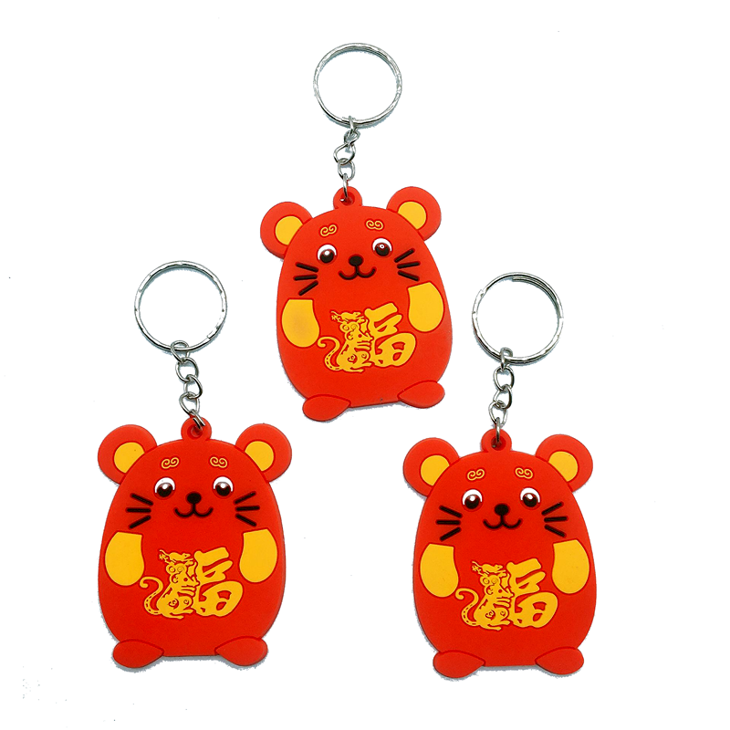 New Year gifts Micro-business promotion activities Creative New Year mouse shape pendant Keychain small gift Children's prizes