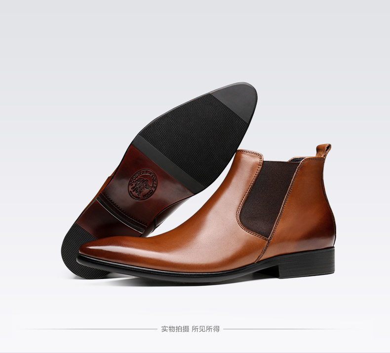Giày da nam mùa đông Giày cao cổ nam Anh nhọn Martin ủng nam ủng trong giày Chelsea boot nam - Giày ống shop giầy