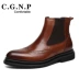 Giày cao cổ mùa đông Bullock Giày cao cổ đế bệt - Giày ống giày boot nam độn gót Giày ống