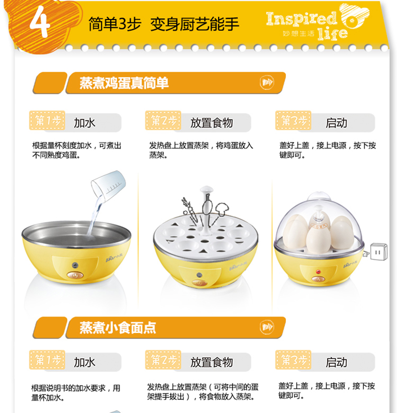 Máy xay trứng gấu ZDQ-201 nhỏ ăn sáng hấp trứng tart máy tự động đa chức năng tự động tắt nguồn tạo tác - Nồi trứng nồi hấp kính
