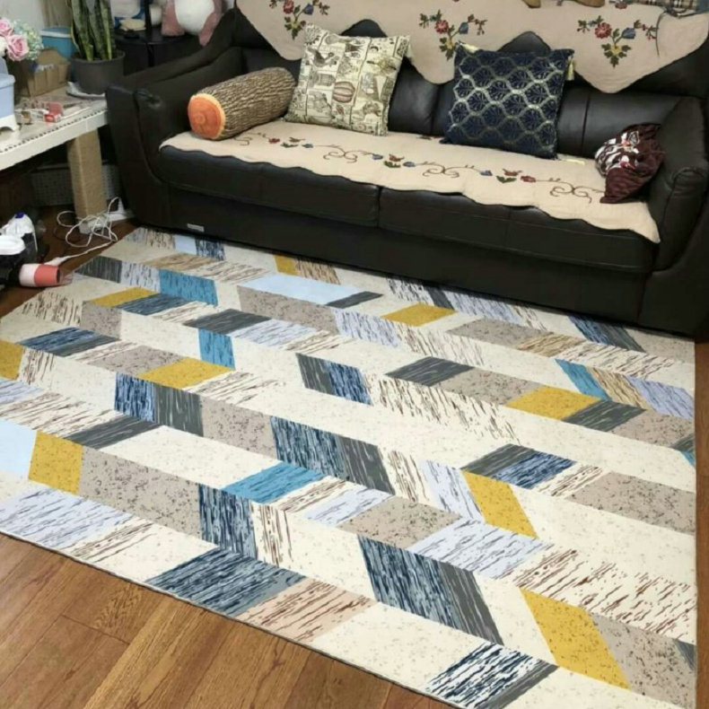 Mới hiện đại Bắc Âu tối giản hình học phòng khách sofa bàn cà phê thảm phòng ngủ đầu giường mat có thể giặt được sảnh tùy chỉnh - Thảm thảm trải sàn nhà