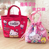 Cute cartoon tote bag female simple hand carry out the moped girl heart student shrink bag lunch box bag