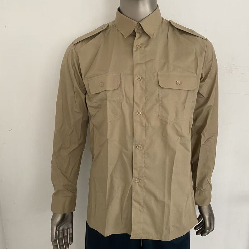 87m Yellow Long-Sleeved Shirt for Men, Pure Cotton Workwear Style, Classic Fit, Breathable, Quick-Drying, Casual Formal Shirt