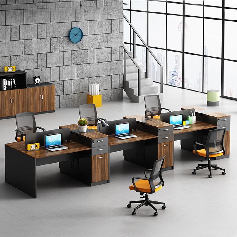 Desk Chair Composition Staff Table Modern Minimalist Office Furniture All Four Six People Desk Computer Desk Screen