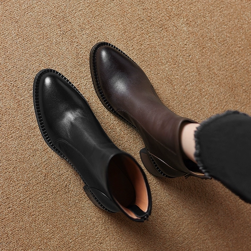 Martens, ретро демисезонные утепленные удерживающие тепло кожаные короткие сапоги, из натуральной кожи, широкий устойчивый каблук, воловья кожа