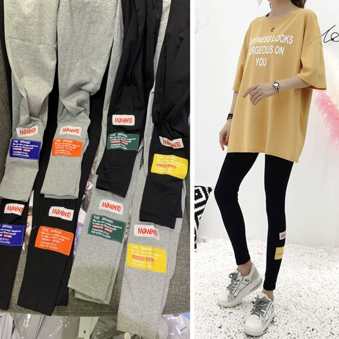 Quần legging nữ Hàn Quốc mặc cotton mùa xuân và cotton mỏng màu xám - Khởi động cắt