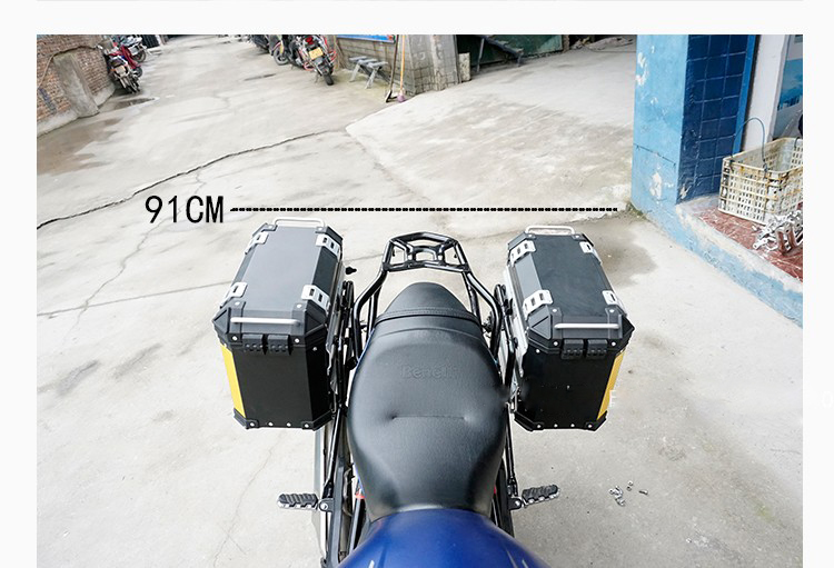 Áp dụng cho hợp kim nhôm Benelli 502C ba hộp 502C hợp kim nhôm hộp phía sau hộp thân thùng khung - Xe gắn máy phía sau hộp cốp sau xe máy