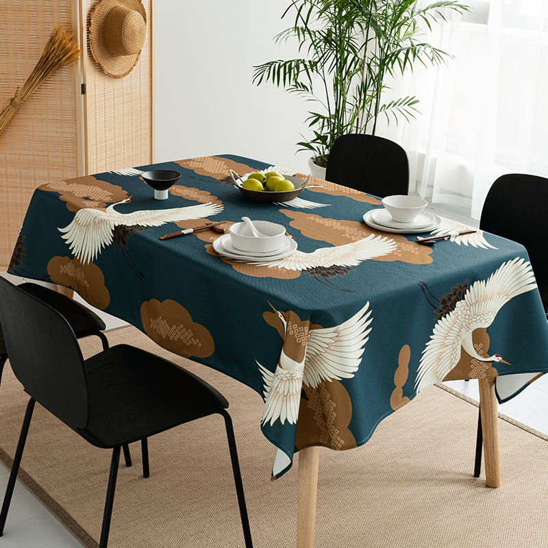 japanese-style tablecloth and wind, waterproof and oil-proof cotton and linen customization, tea table tablecloth, zen tablecloth, chinese style tea tablecloth