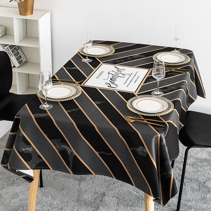bla gold simple tablecloth nordic tablecloth rectangular tablecloth fabric cotton and linen tablecloth waterproof and oil-proof disposable desk cloth