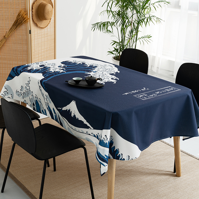 japanese-style tablecloth and wind, waterproof and oil-proof cotton and linen customization, tea table tablecloth, zen tablecloth, chinese style tea tablecloth