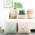 Nhỏ màu nước tươi văn học vải lanh nghệ thuật ôm gối đơn giản sofa thực vật thắt lưng đệm đệm gối - Trở lại đệm / Bolsters gối và chăn 2 trong 1 Trở lại đệm / Bolsters
