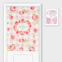 Pink Flowers Ins door curtain partition blinds Book room Bedroom Shading Curtain kitchen Living room Decoration curtain Cotton Linen