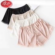 Langsha không có dấu vết chống ánh sáng quần an toàn nữ ren boyshort mùa hè mỏng lụa trượt đáy quần bảo hiểm - Quần short