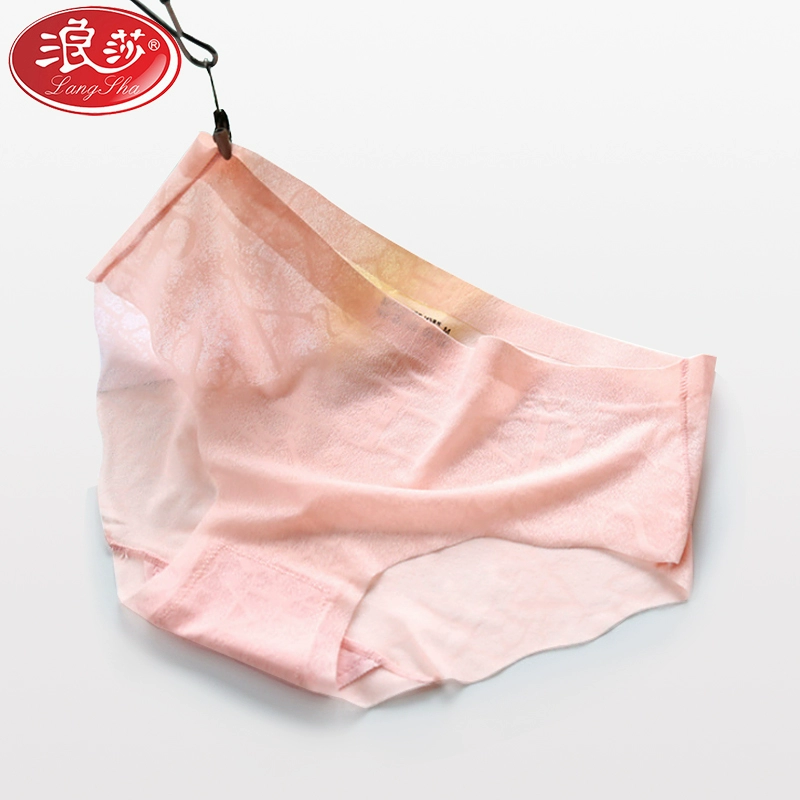 Langsha mùa hè mỏng băng lụa đồ lót phụ nữ eo một mảnh liền mạch cotton đáy quần sexy phụ nữ trong suốt - Giống cái