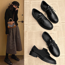 Genuine leather small leather shoes female summer style flat bottom Inn wind small black soft bottom summer professional bean bean comfort work single shoe