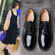 Genuine Leather Small Leather Shoes 2022 Inn Wind Small Black Comfortable Spring Autumn Soft Leather Flat Bottom Summer Work Soft Bottom Single Shoes