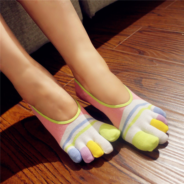 Silicone chống rơi, vớ năm ngón, cotton mỏng, vớ thuyền, vớ vô hình, vớ, thoáng khí và khử mùi tất trẻ em