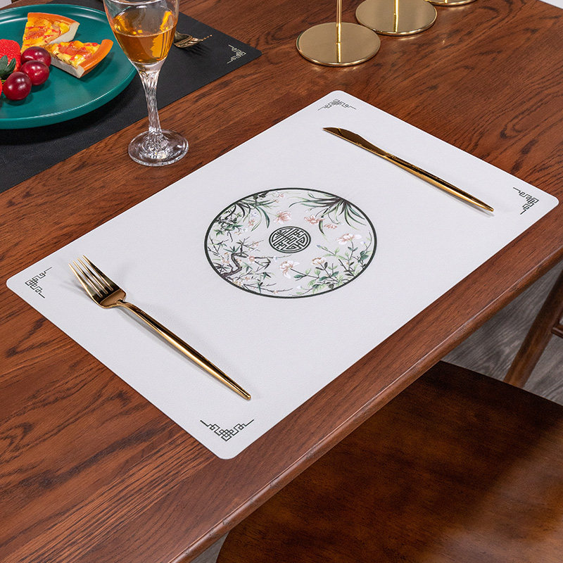 Chinese leather dining mat waterproof and greaseproof and anti-scalding 6206 table heat insulation cushion for home Western dining cushion table cushion cloth