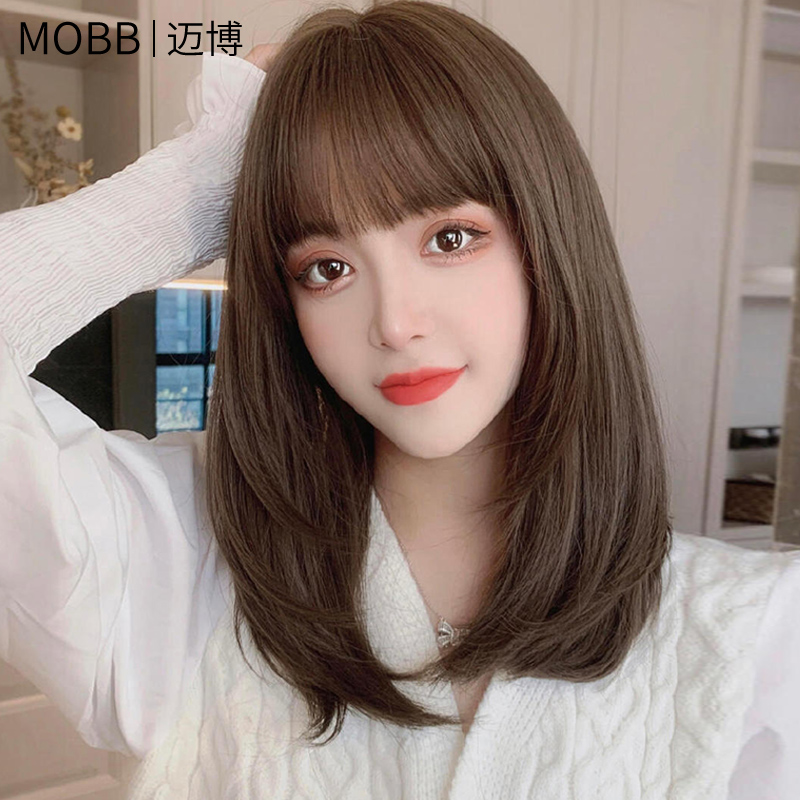 Wig female short hair comic browse hair naturally short hair shape live hair needle lace all head set