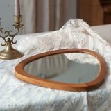 Xiaoman nordic минималистский ретро -тик с твердым деревом декоративной зеркальный зеркальный зеркало зеркало Чужое зеркало Средневековая завязка Стенная стена подвесное зеркало