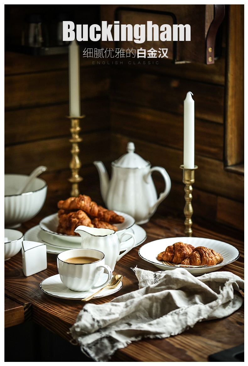High - grade tableware suit home dishes jingdezhen ceramic platinum European relief dishes dishes key-2 luxury gifts