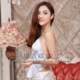 Yijia cổ điển thời trang dây đeo rhinestone sáng bóng đồ lót thêu đồ ngủ gợi cảm tạp dề phong cách Trung Quốc * V cổ sao sáng đồ ngủ mùa đông